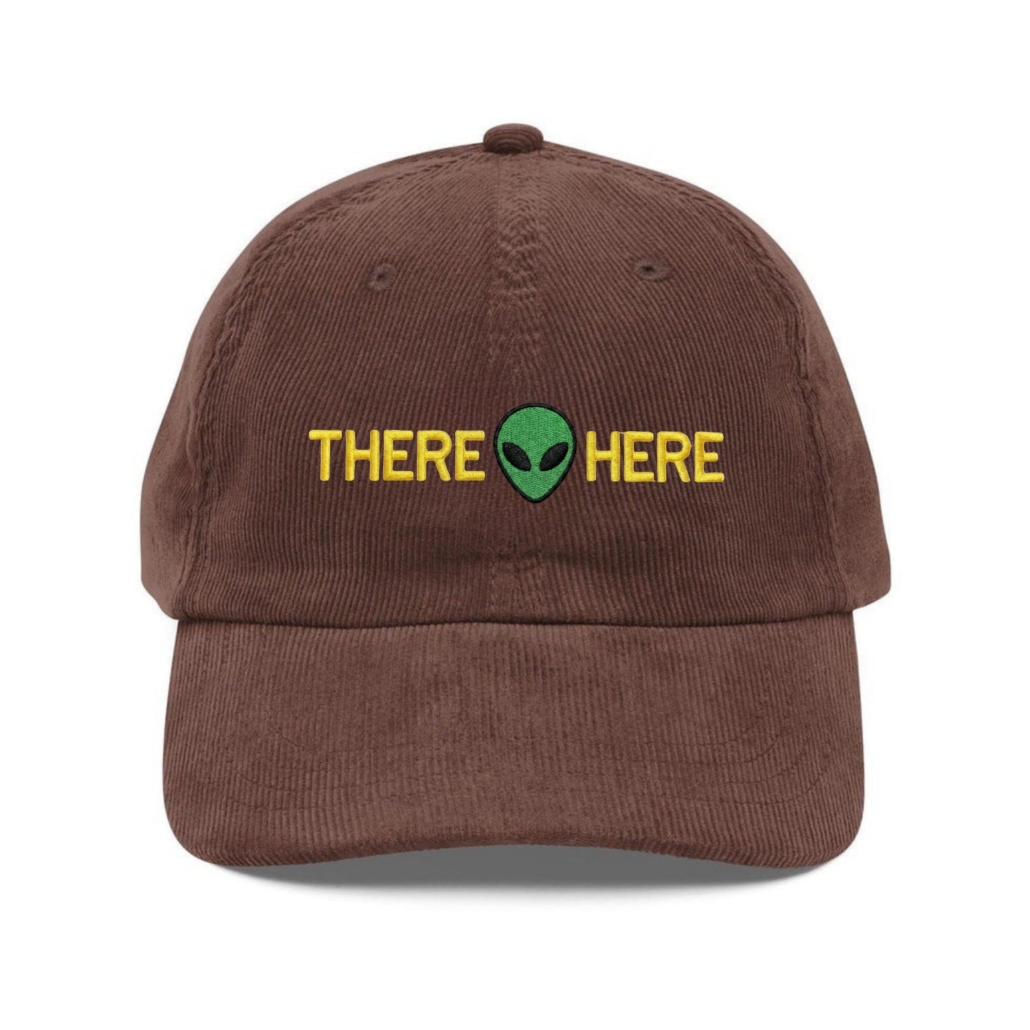 Custom Embroidered They’re Here Alien Hat - UFO Aesthetic Vintage Cap