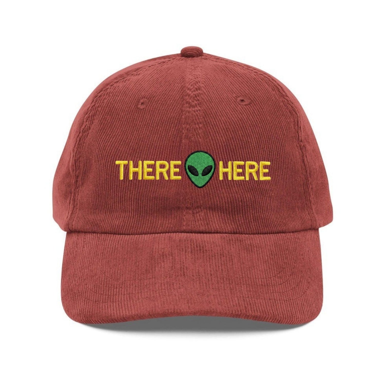 Custom Embroidered They’re Here Alien Hat - UFO Aesthetic Vintage Cap