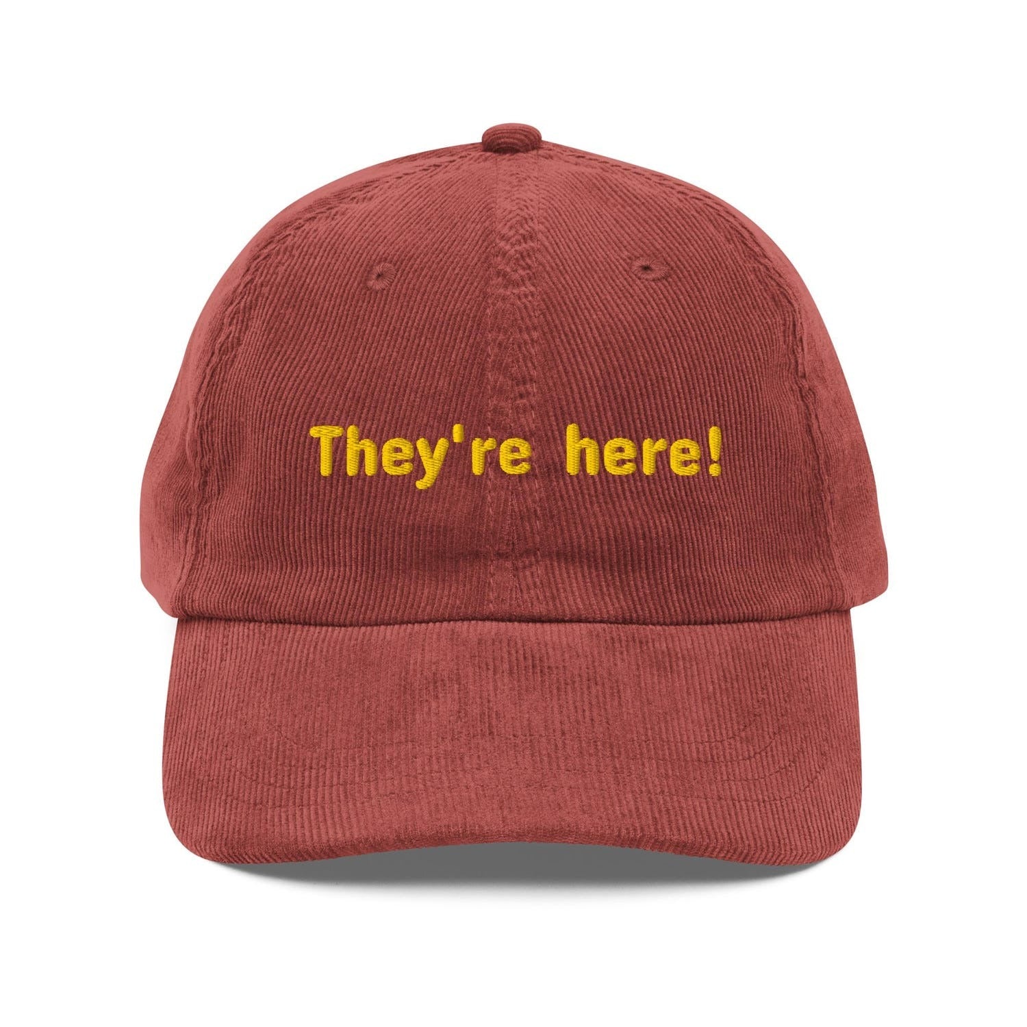 Custom Embroidered They're Here Hat
