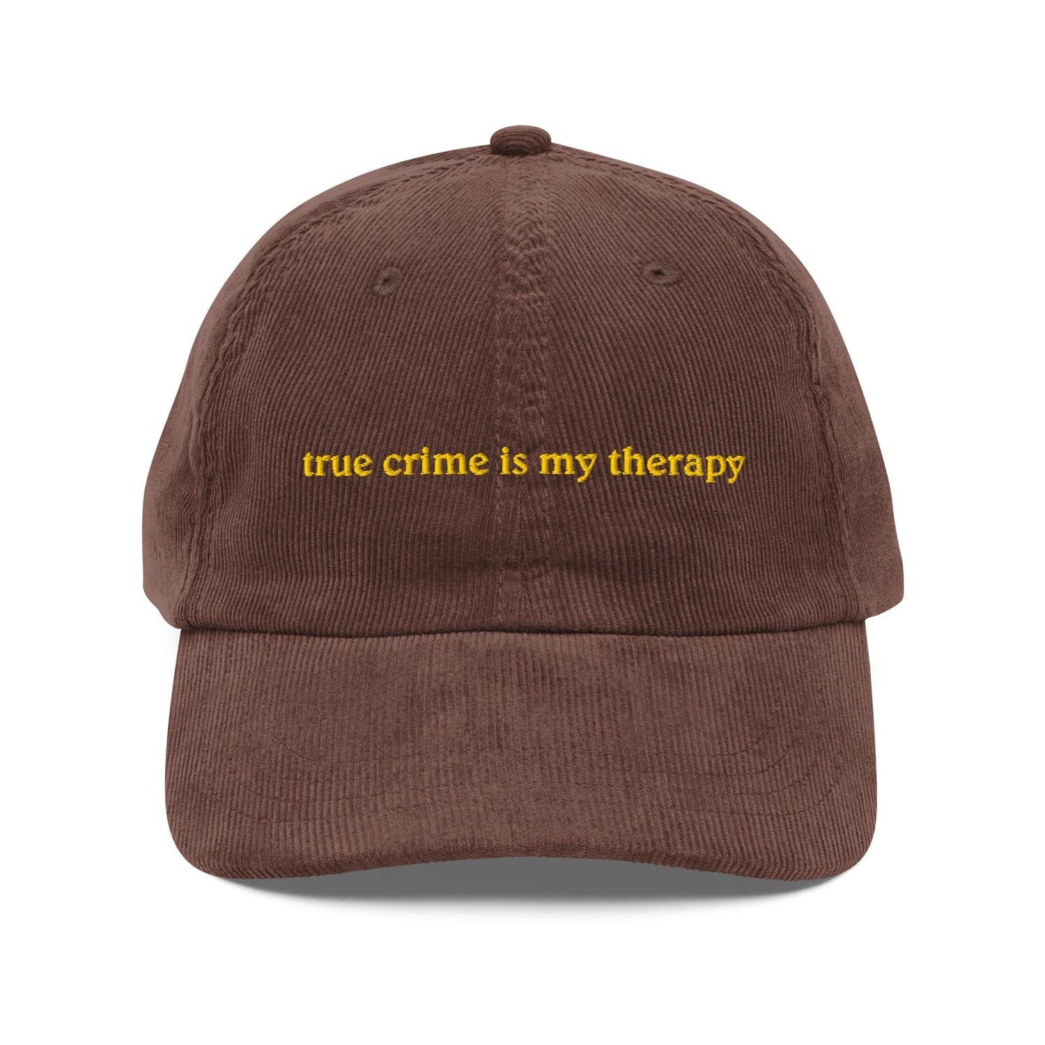 Custom Embroidered True Crime Is My Therapy Hat