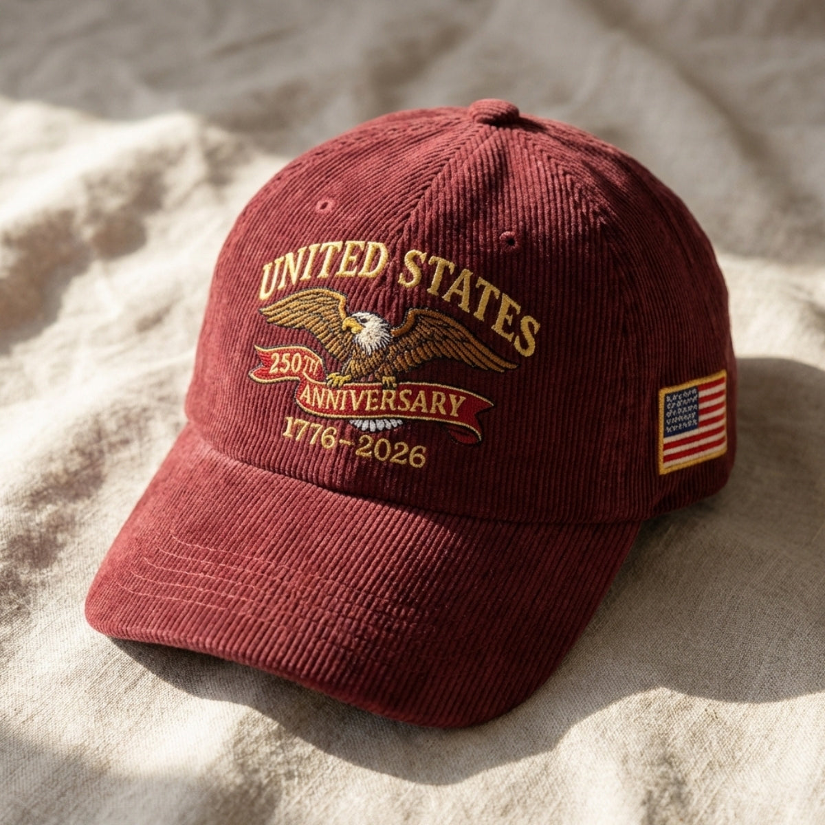 Custom Embroidered United States 250th Anniversary Dad Cap - 1776–2026 Eagle Hat
