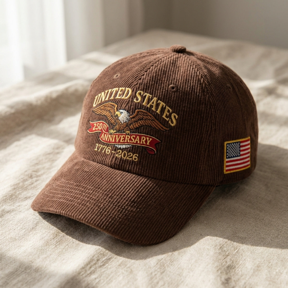 Custom Embroidered United States 250th Anniversary Dad Cap - 1776–2026 Eagle Hat
