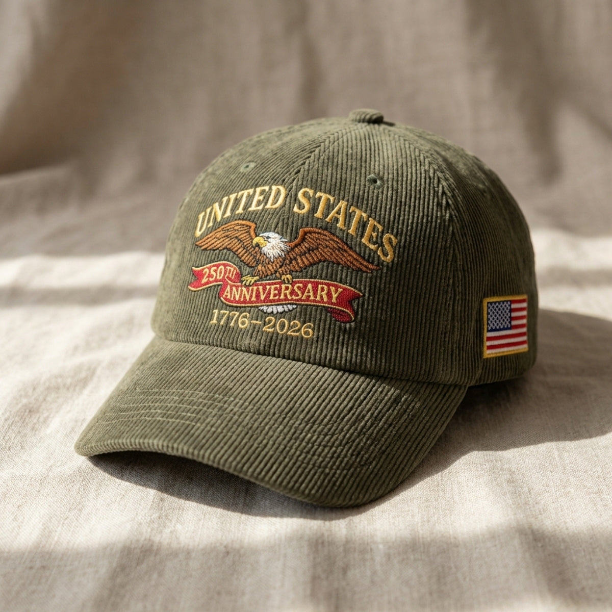Custom Embroidered United States 250th Anniversary Dad Cap - 1776–2026 Eagle Hat