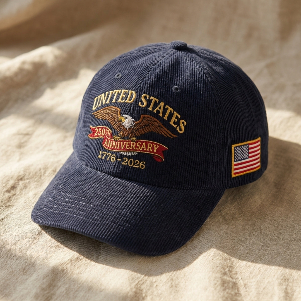 Custom Embroidered United States 250th Anniversary Dad Cap - 1776–2026 Eagle Hat
