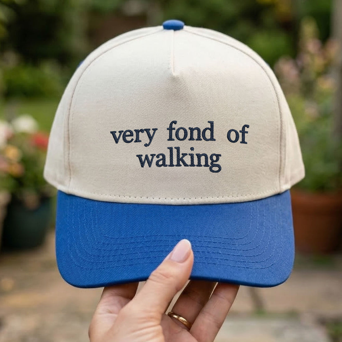 Custom Embroidered Very Fond Of Walking Snapback Hat