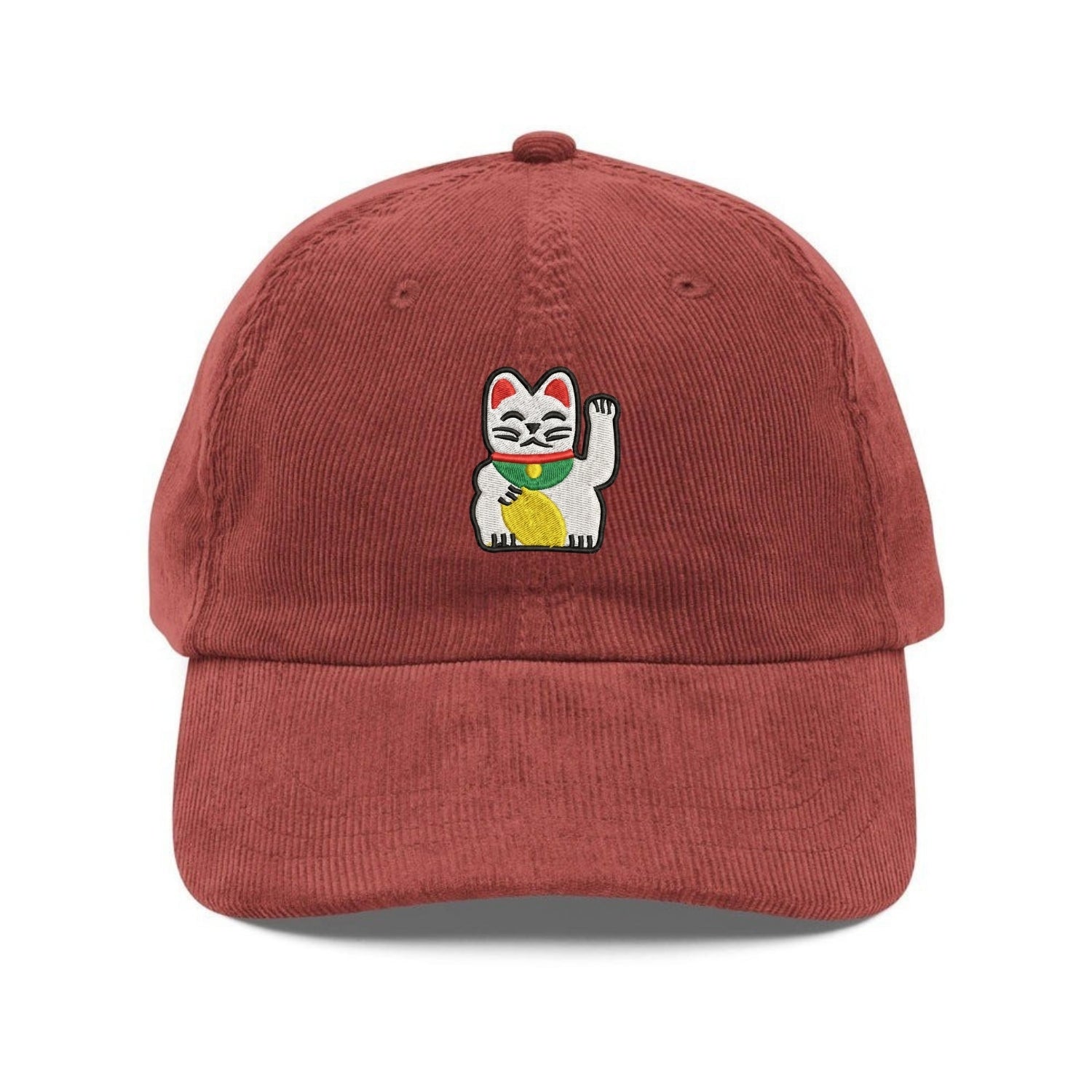Custom Embroidered Waving Cat Hat - Japanese Lucky Cat Vintage Cap