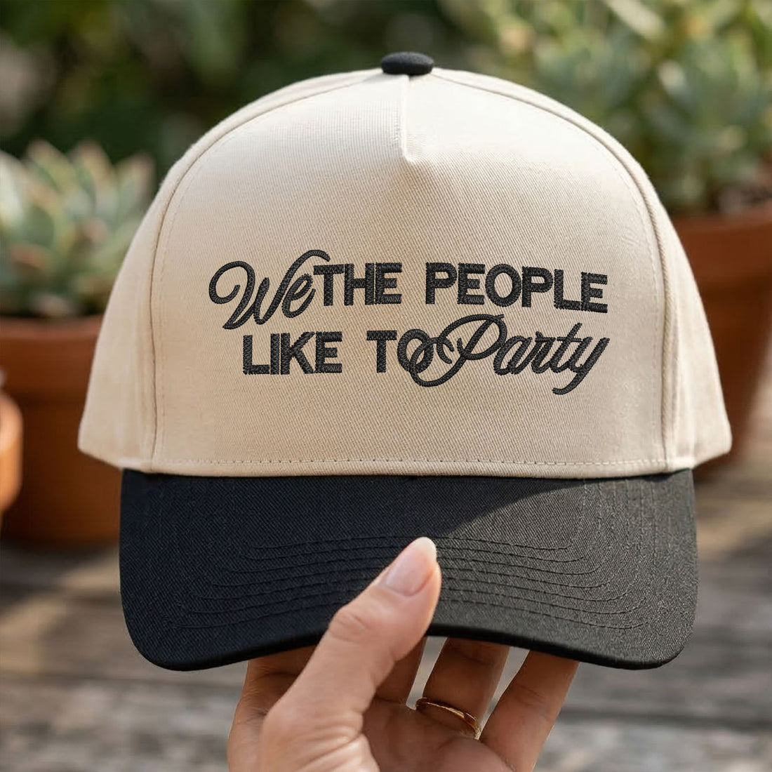 Custom Embroidered We The People Like To Party Snapback Hat