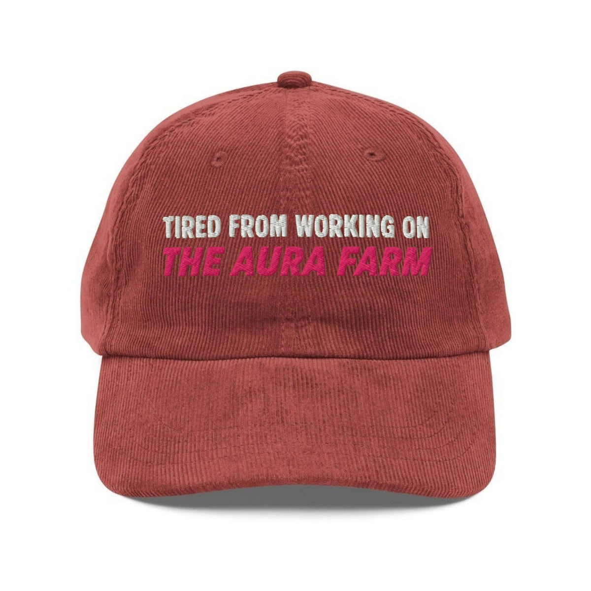Custom Embroidered Working on the Aura Farm Hat