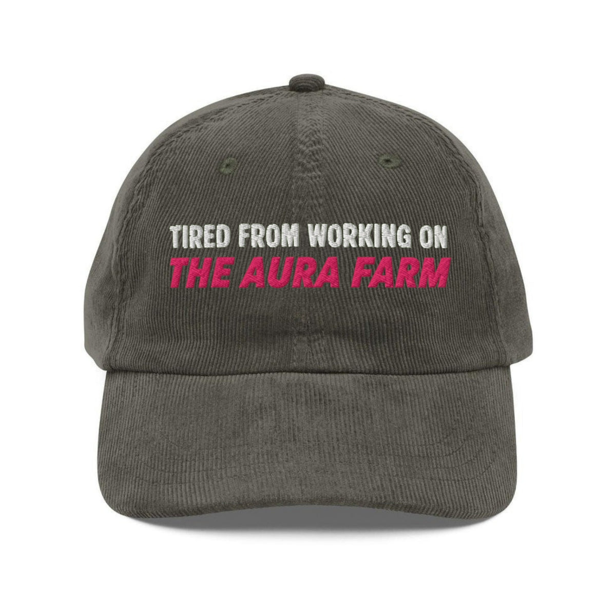 Custom Embroidered Working on the Aura Farm Hat