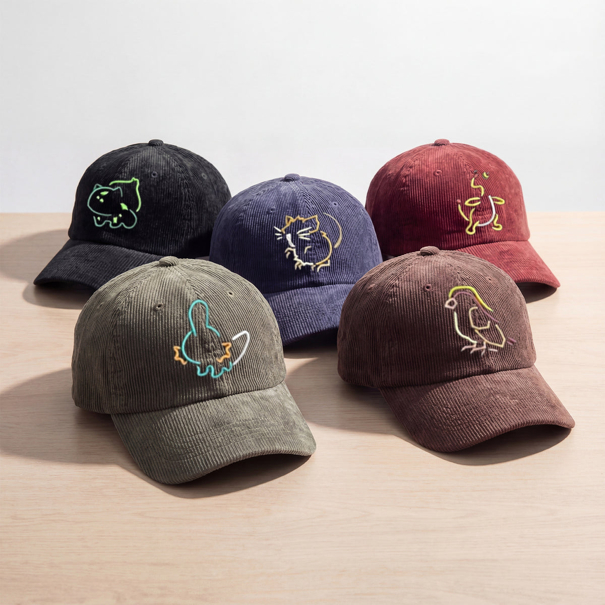 Custom Embroidery Kawaii Cartoon Character Hat – Personalized Gift, Matching Family Trip Hat