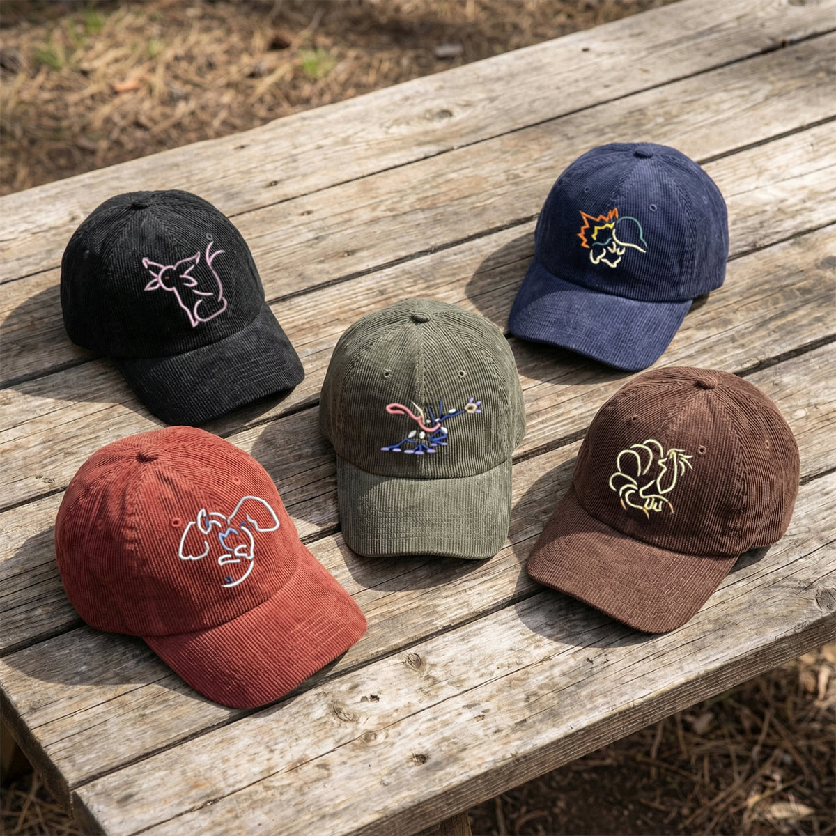 Custom Embroidery Kawaii Cartoon Character Hat – Personalized Gift, Matching Family Trip Hat