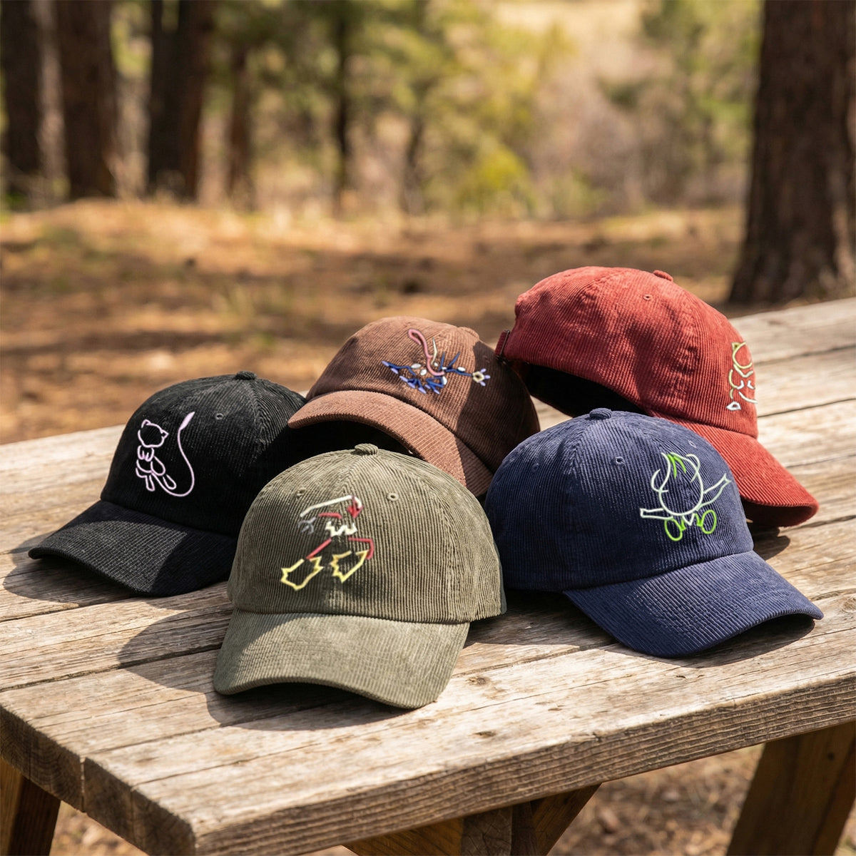 Custom Embroidery Kawaii Cartoon Character Hat – Personalized Gift, Matching Family Trip Hat