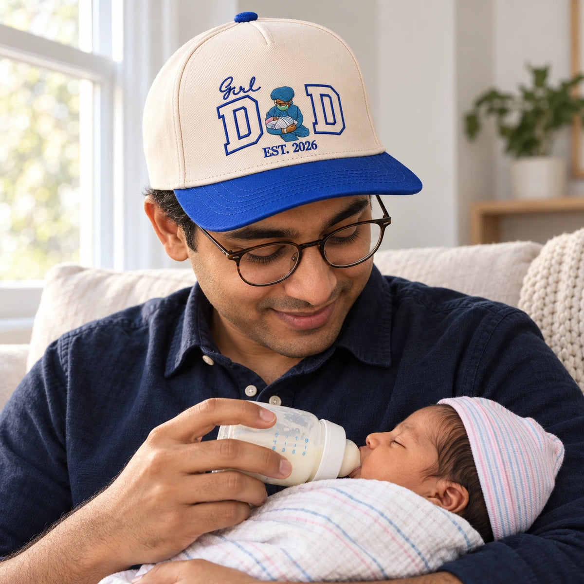 Custom Girl Dad Hat from Your Photo, Embroidered Cap