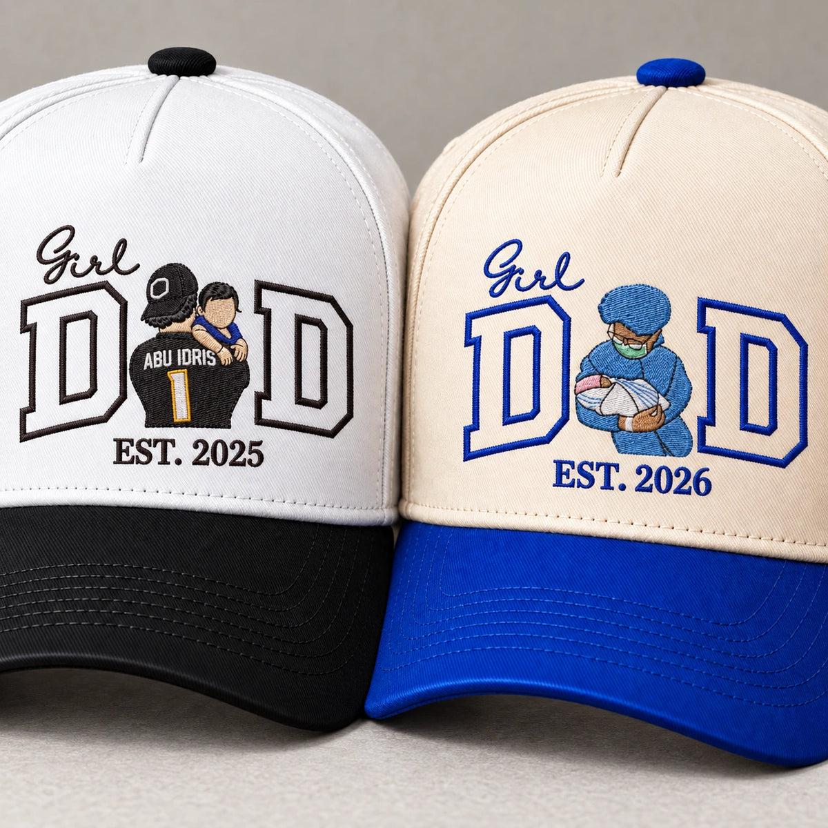 Custom Girl Dad Hat from Your Photo, Embroidered Cap