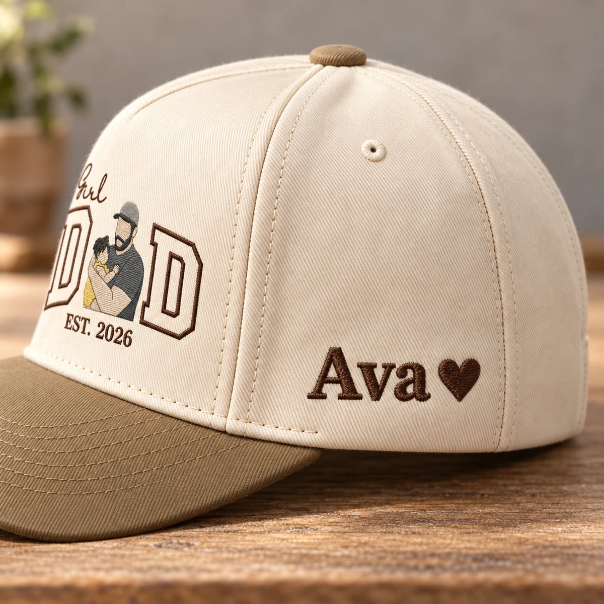Custom Girl Dad Hat from Your Photo, Embroidered Cap