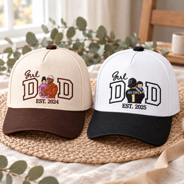 Custom Girl Dad Hat from Your Photo, Embroidered Cap