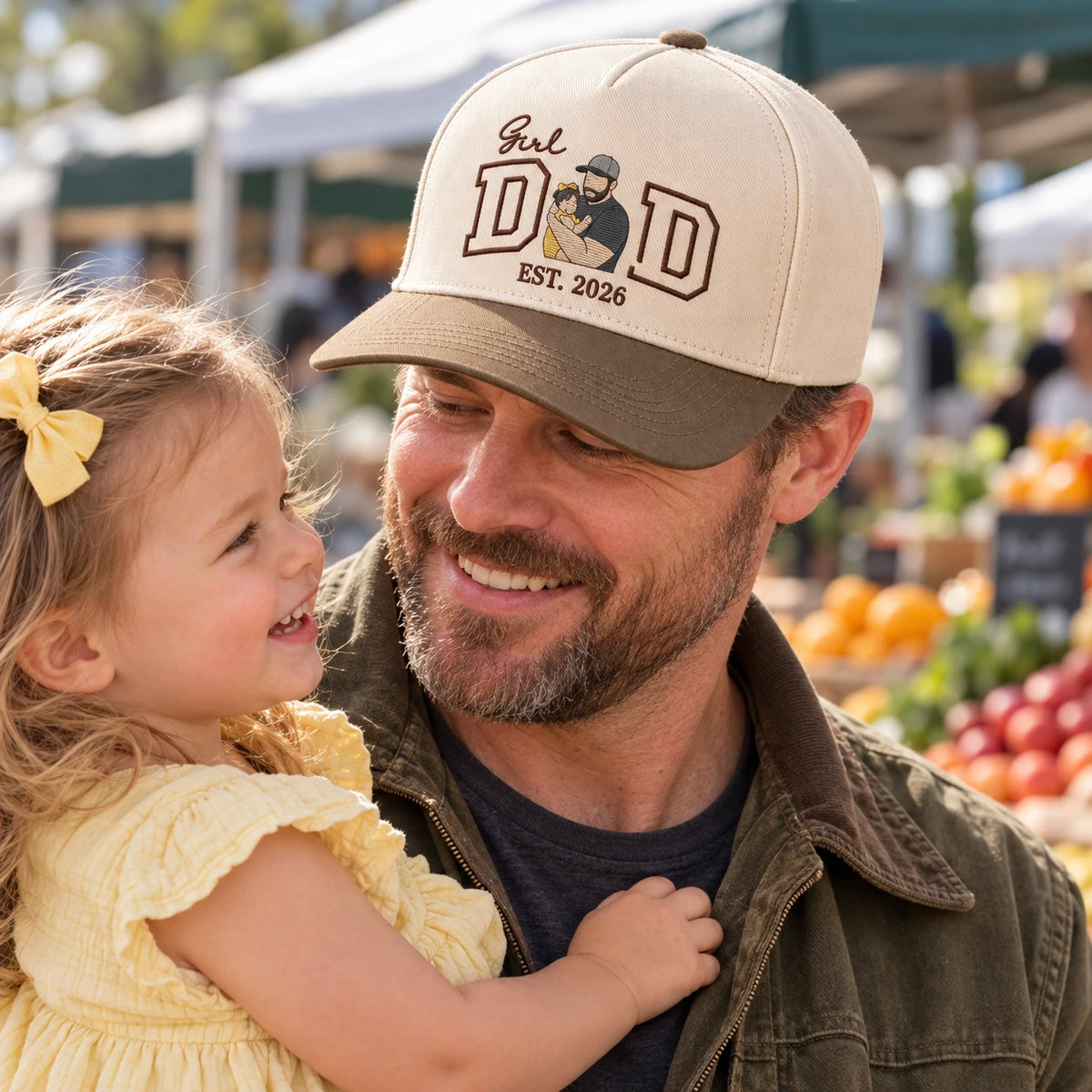 Custom Girl Dad Hat from Your Photo, Embroidered Cap