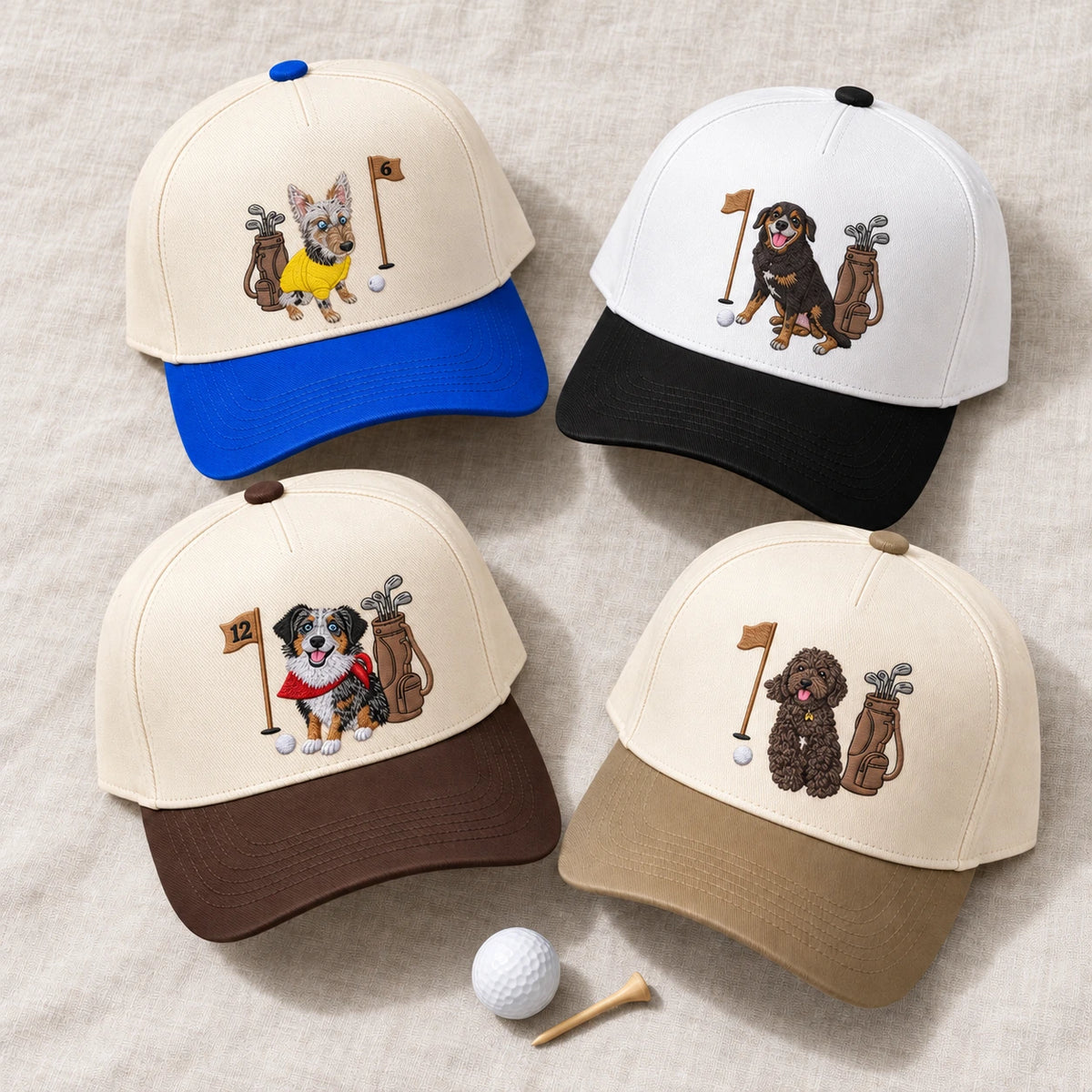 Custom Dog Hat With Photo, Embroidered Golf Snapback