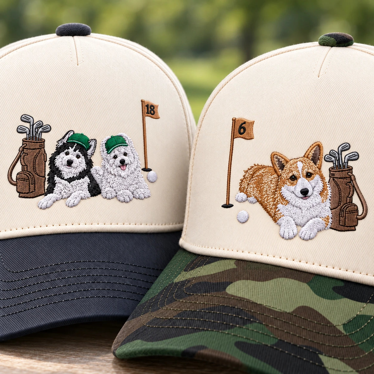 Custom Dog Hat With Photo, Embroidered Golf Snapback