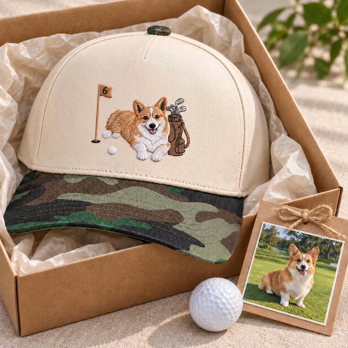 Custom Dog Hat With Photo, Embroidered Golf Snapback