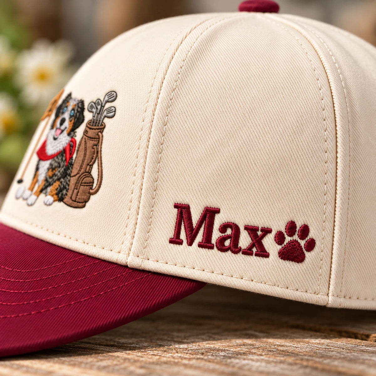 Custom Dog Hat With Photo, Embroidered Golf Snapback