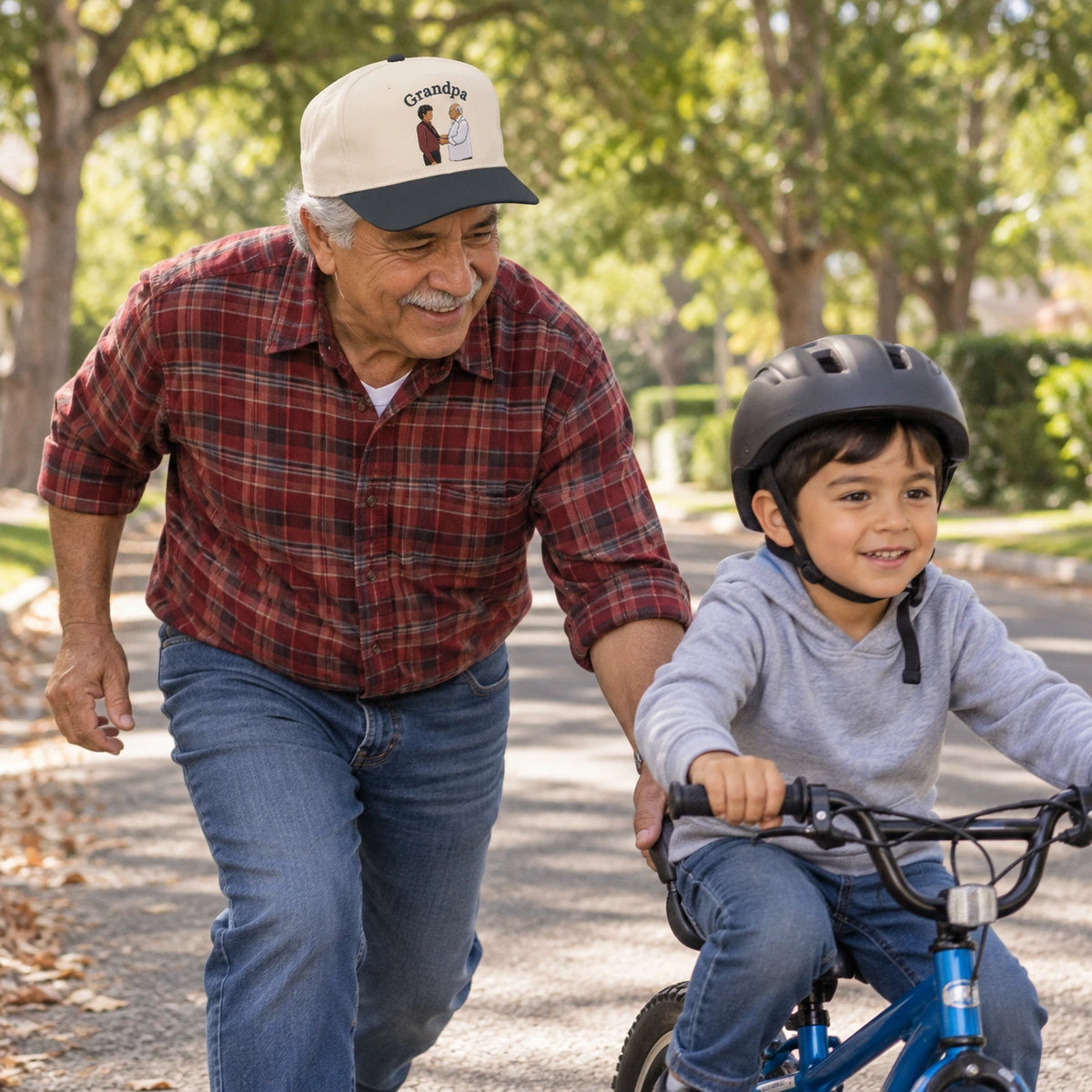 Custom Grandpa Hat with Picture, Embroidered Photo Cap