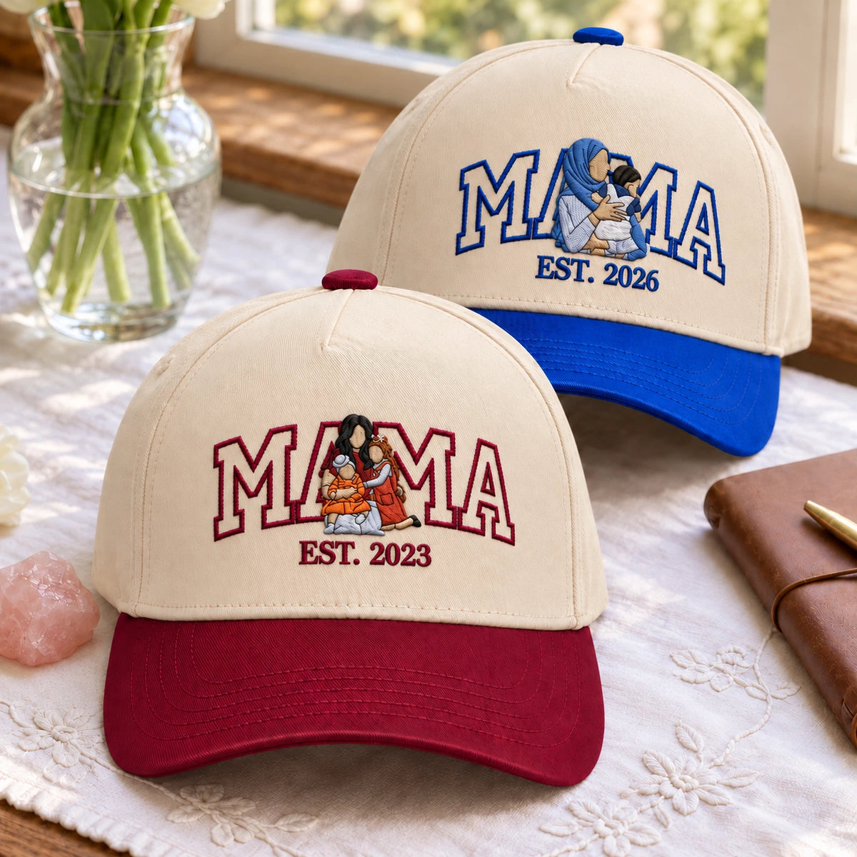 Custom Mama Hat with Picture, Embroidered Photo Snapback