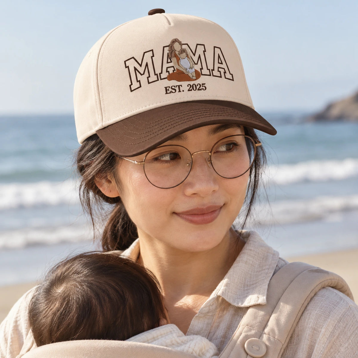 Custom Mama Hat with Picture, Embroidered Photo Snapback