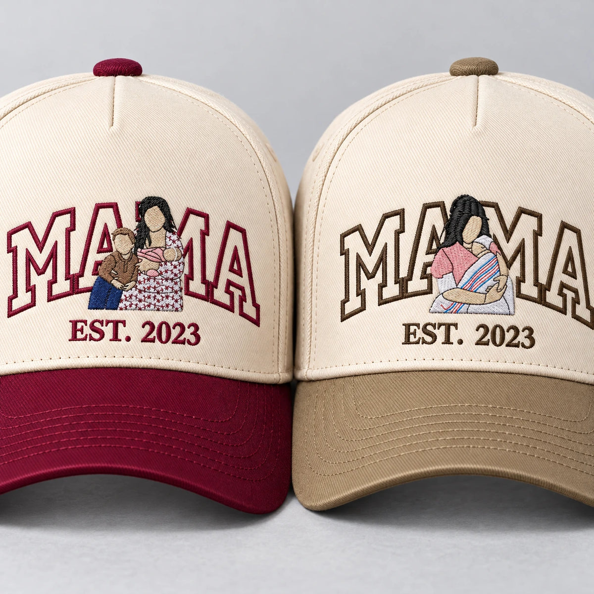 Custom Mama Hat with Picture, Embroidered Photo Snapback