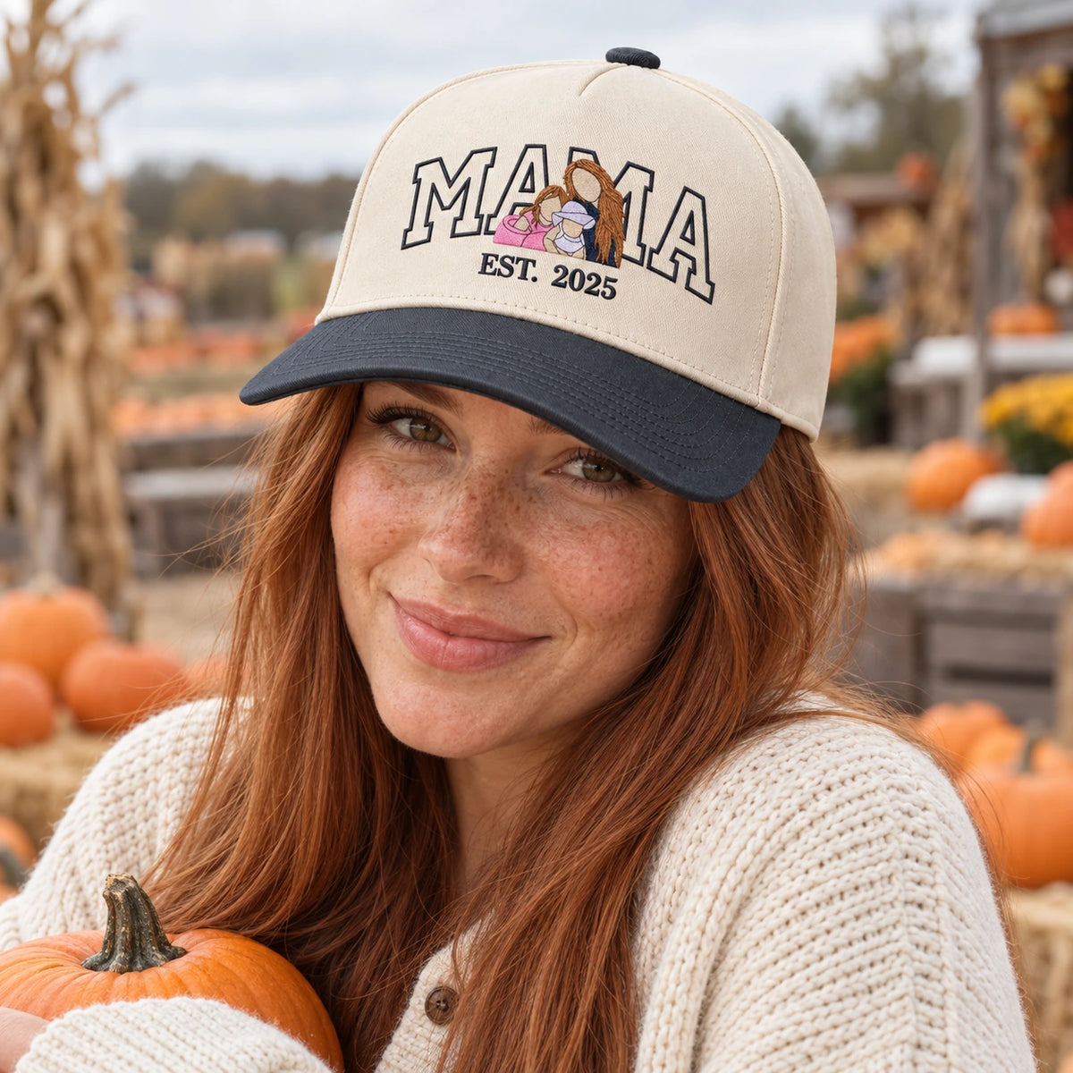 Custom Mama Hat with Picture, Embroidered Photo Snapback