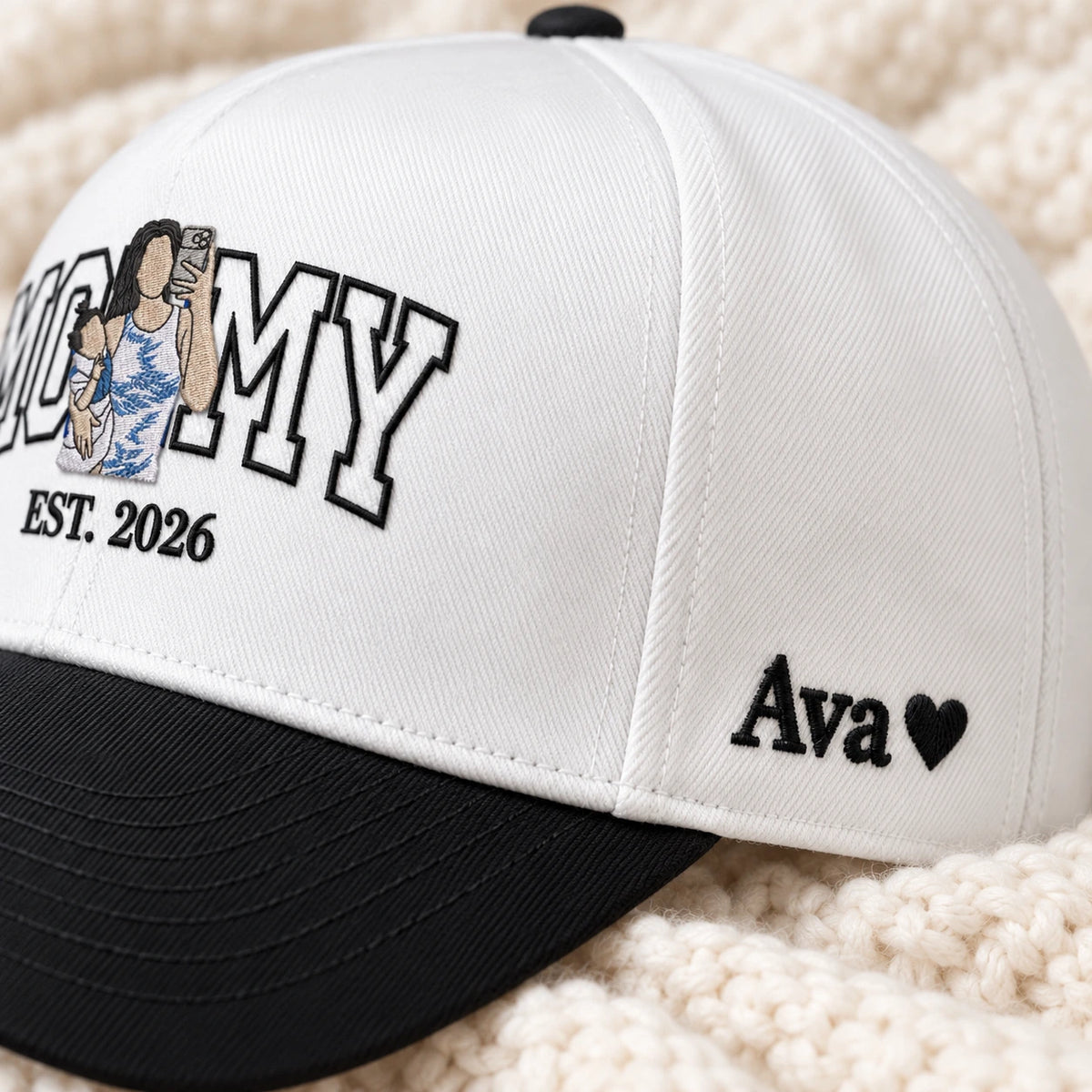 Custom Mommy Hat from Photo, Embroidered Snapback