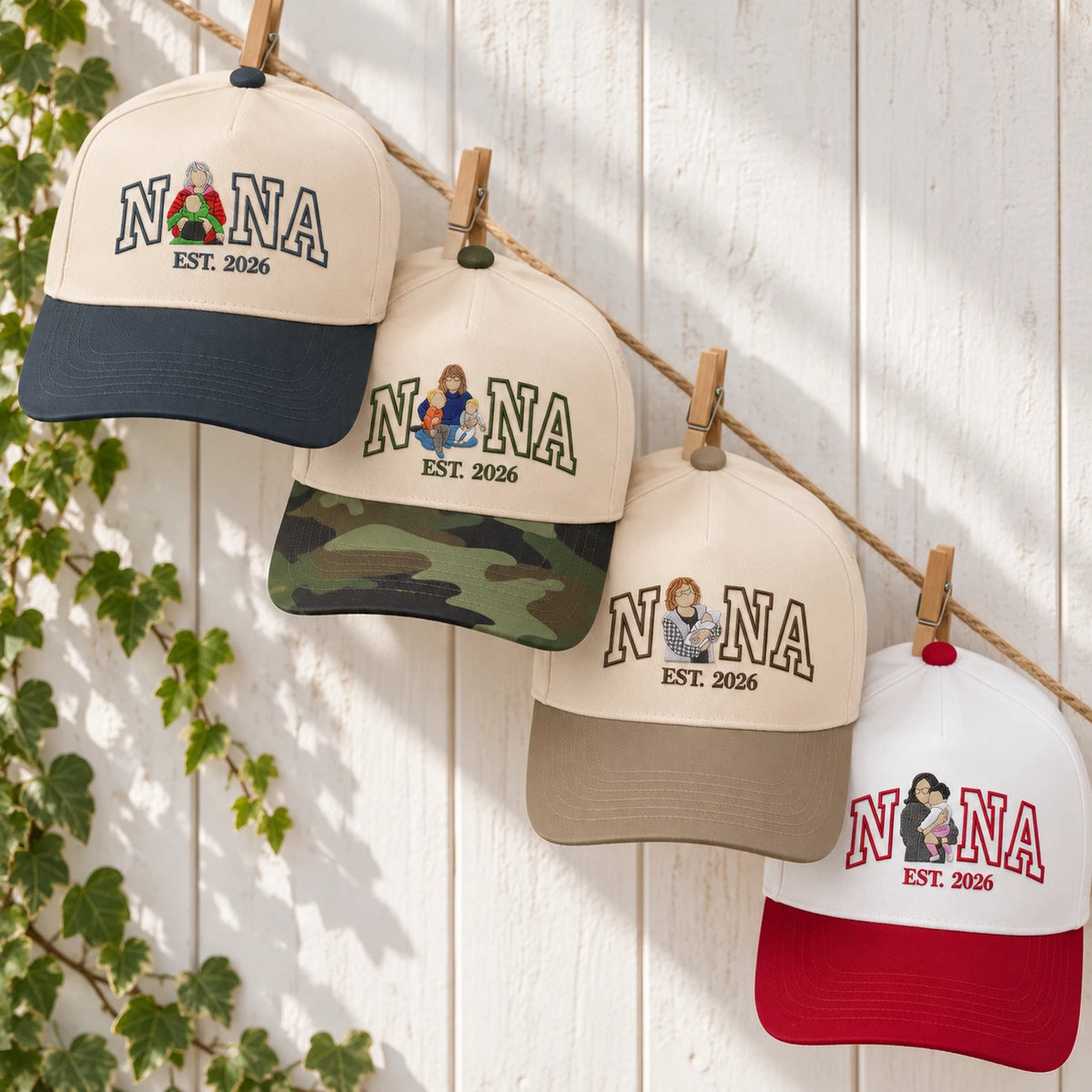 Custom Nana Hat with Photo, Embroidered Portrait Snapback