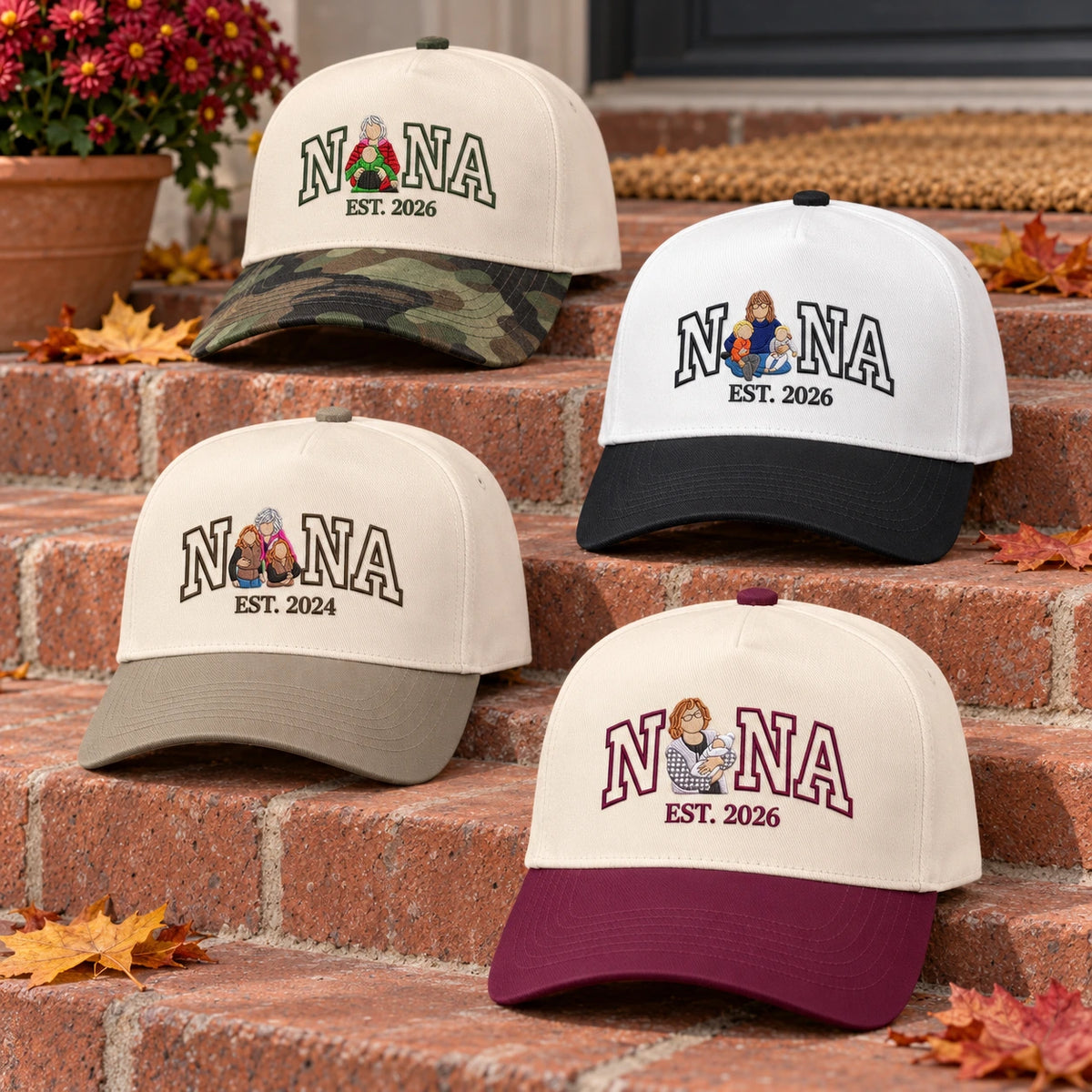 Custom Nana Hat with Photo, Embroidered Portrait Snapback
