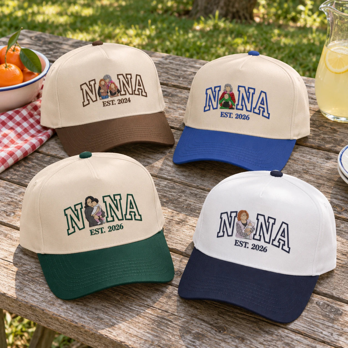 Custom Nana Hat with Photo, Embroidered Portrait Snapback