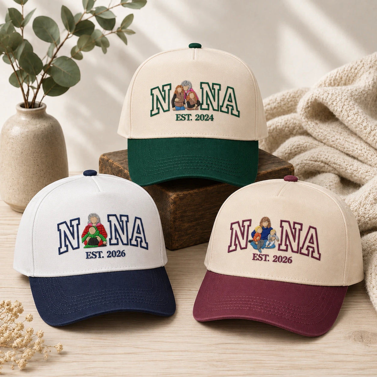 Custom Nana Hat with Photo, Embroidered Portrait Snapback