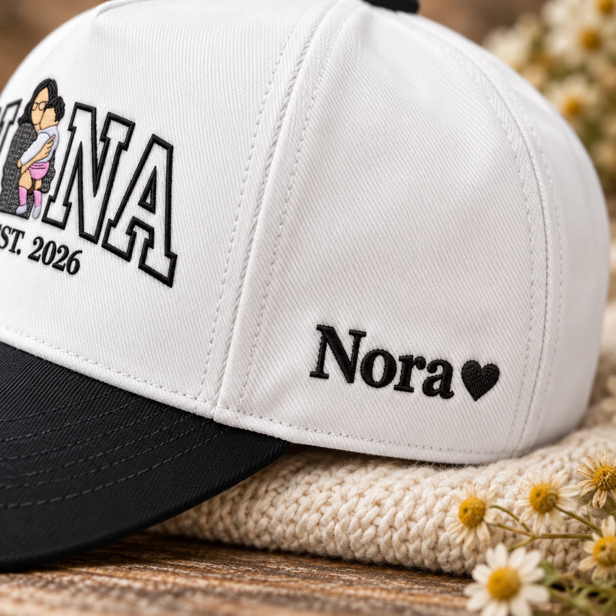 Custom Nana Hat with Photo, Embroidered Portrait Snapback