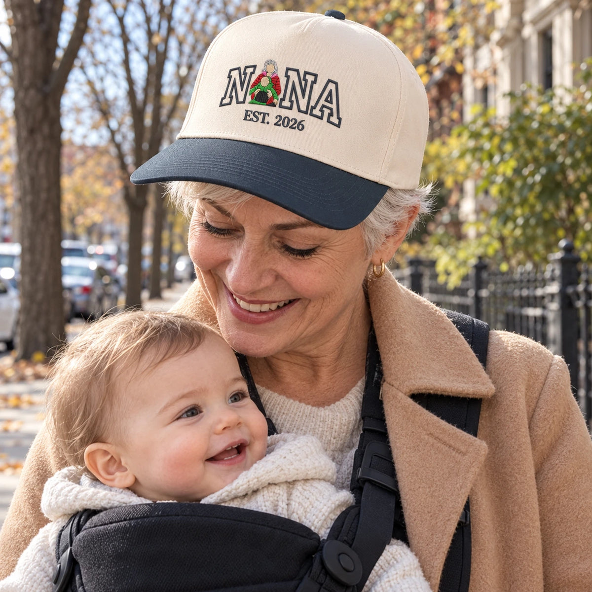 Custom Nana Hat with Photo, Embroidered Portrait Snapback