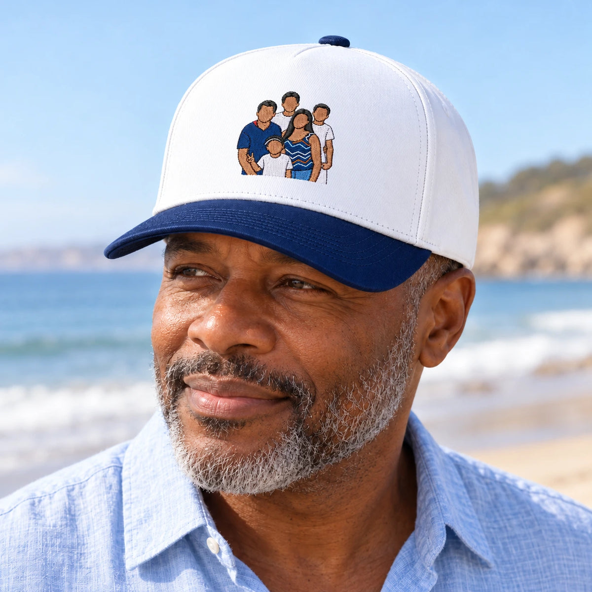 Custom Photo Hat, Family Portrait Embroidered Snapback
