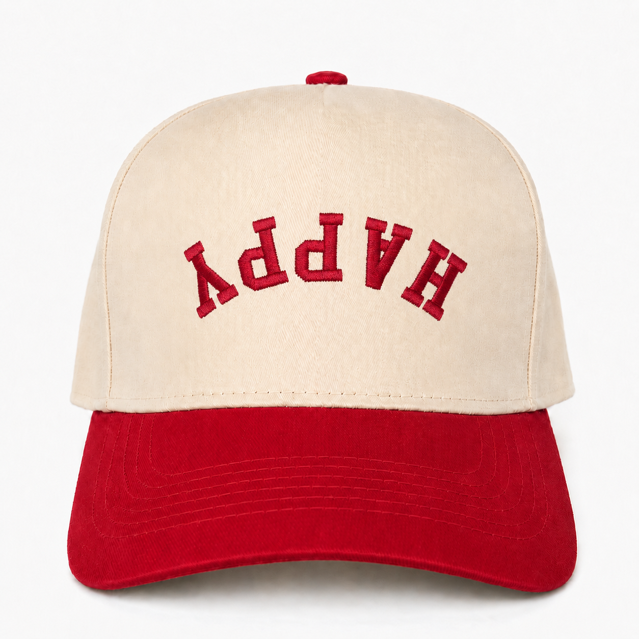 Custom Upside Down Text Embroidered Snapback Hat