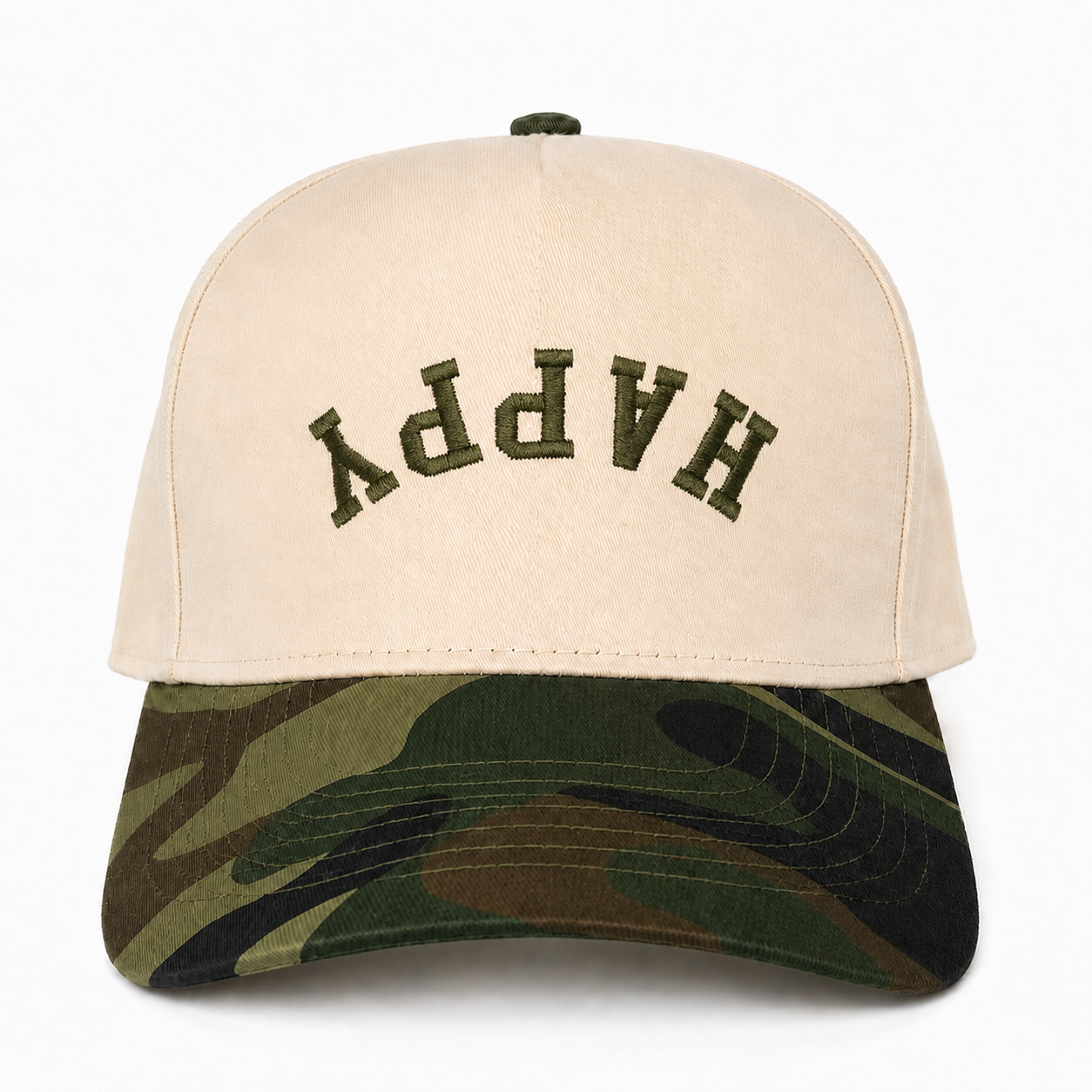 Custom Upside Down Text Embroidered Snapback Hat