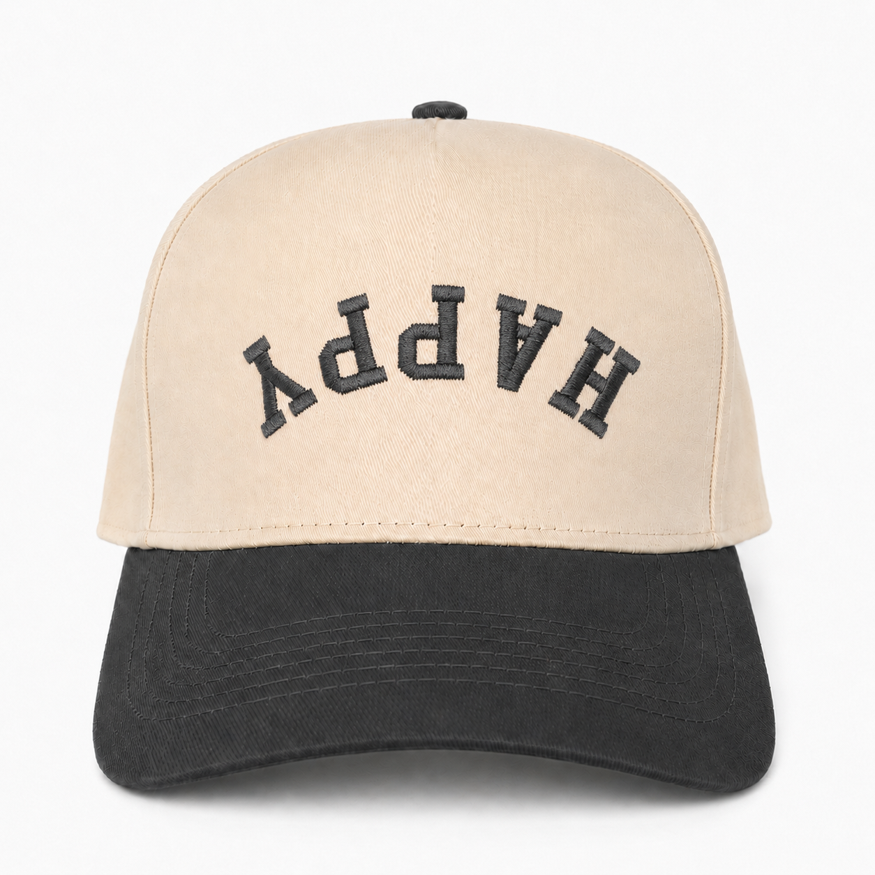 Custom Upside Down Text Embroidered Snapback Hat