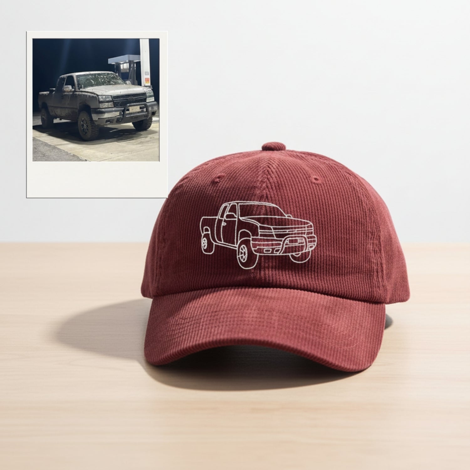 Custom Vehicle Portrait Hoodie - Embroidered Car Line Art Sweatshirt