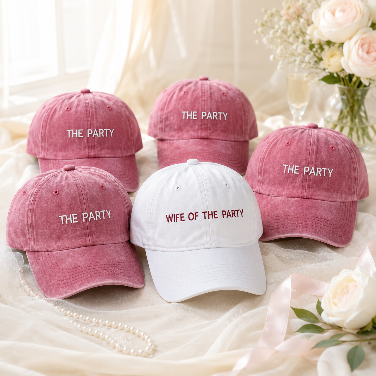 Embroidered Bride Squad Cap for Custom Bachelorette Party Looks