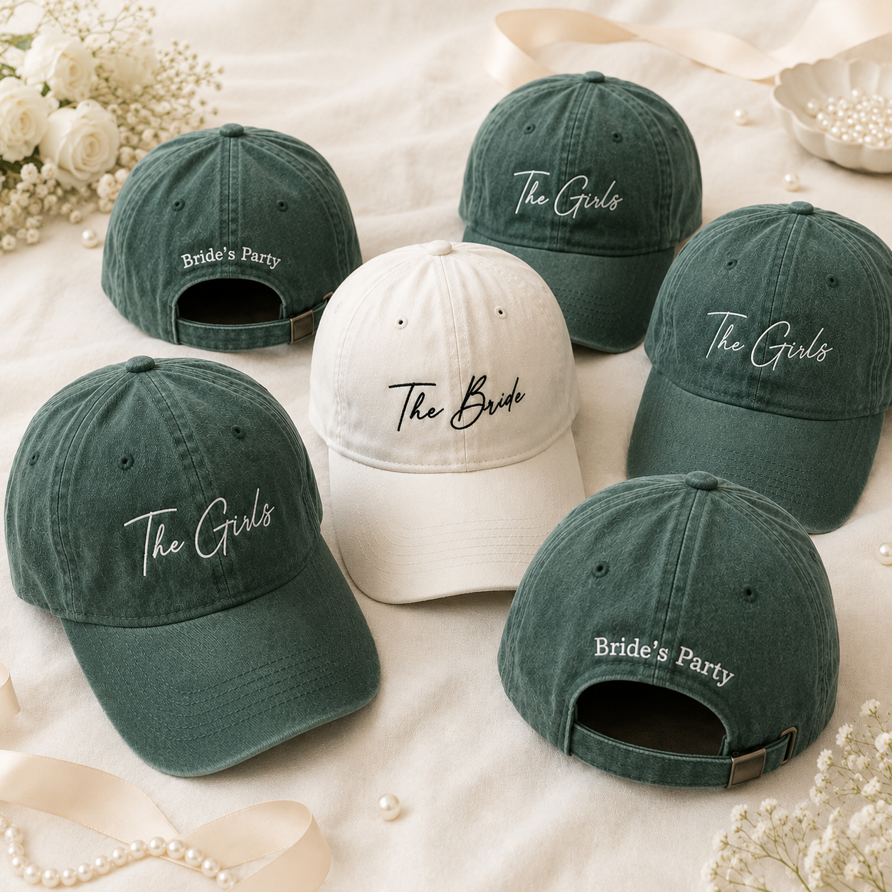 Embroidered Bride Squad Cap for Custom Bachelorette Party Looks