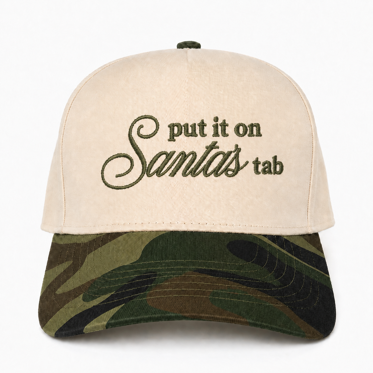 Custom Embroidered Put It On Santa’s Tab Snapback Hat – Holiday Drinking Hat