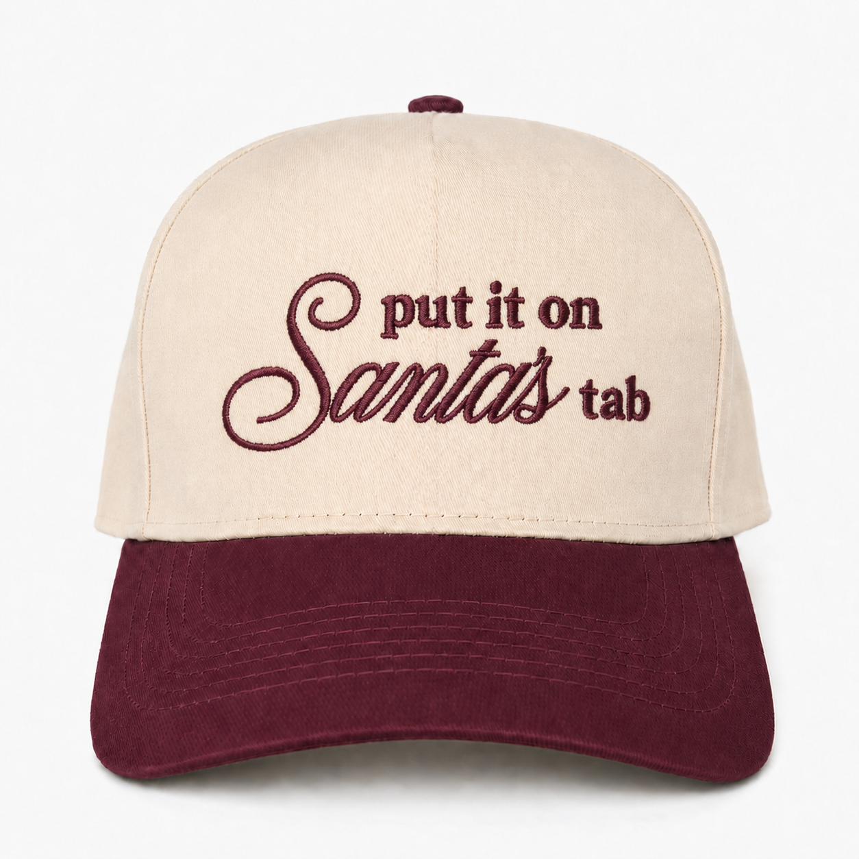 Custom Embroidered Put It On Santa’s Tab Snapback Hat – Holiday Drinking Hat