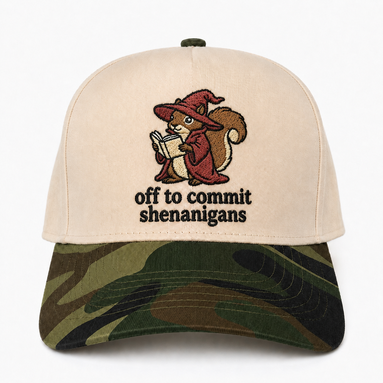Custom Embroidered Wizard Squirrel Snapback Hat – Geeky Forest Creature Gift