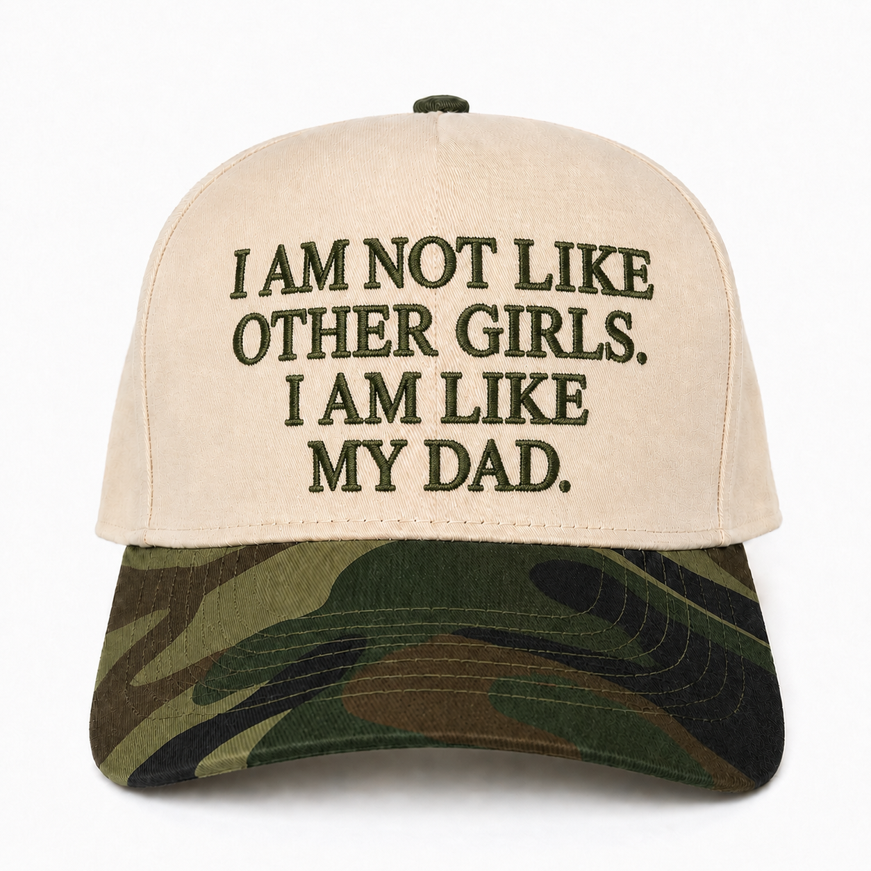 Funny Dad Quote Snapback Hat – I Am Not Like Other Girls Embroidered Cap