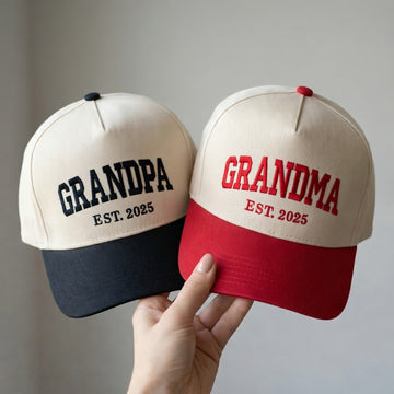 Grandma Grandpa Snapback Hat - Personalized EST Year Snapback Hat