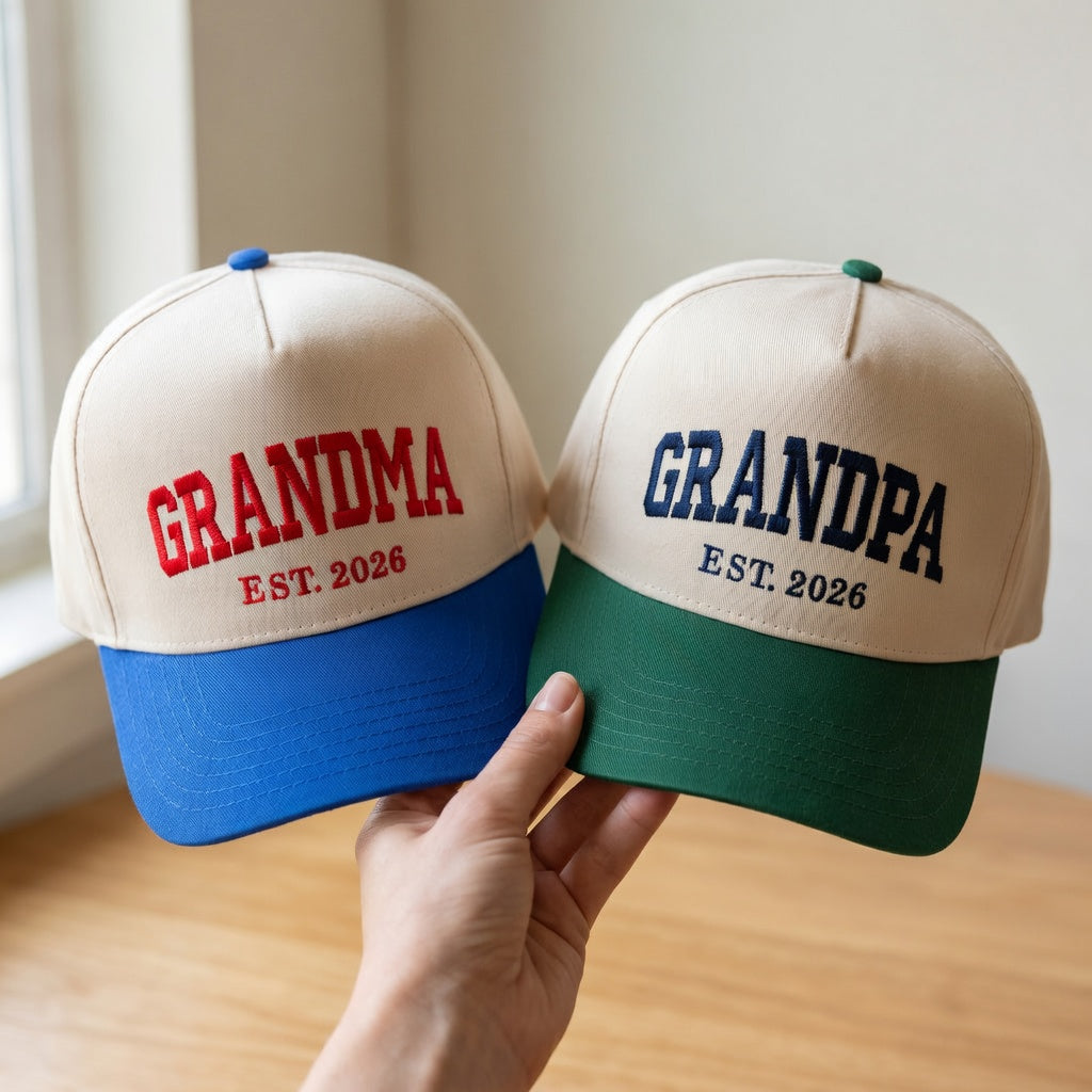 Grandma Grandpa Snapback Hat - Personalized EST Year Snapback Hat